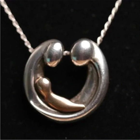 Vintage 1950s Sterling Silver Modernist Abstract Pendant Necklace - Picture 12 of 12